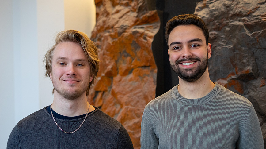 Studenterna Emil Karlsson och Pierre Le Fevre